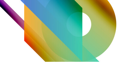 Wall Mural - abstract colorful shapes overlap, creating dynamic gradients. smooth transitions between hues sugges
