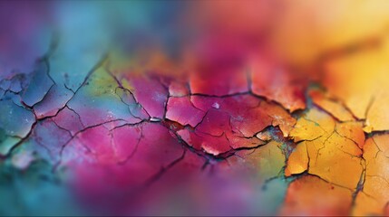 Canvas Print - Vibrant Colorful Cracked Surface Abstract Background for Design Use