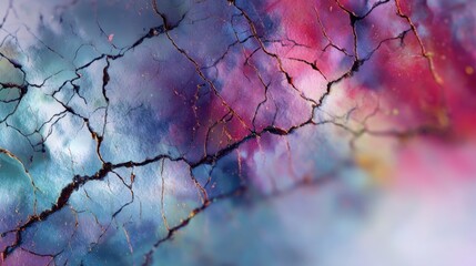 Canvas Print - Abstract Colorful Cracked Texture with Soft Pastel Background