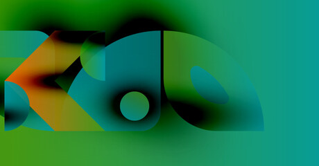 Wall Mural - abstract composition. blurry shapes overlap, creating vibrant color gradients. green dominates backg