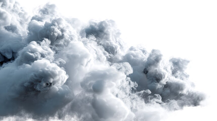 Wall Mural - Wispy white smoke swirling and billowing against a bright white background, cut out transparent