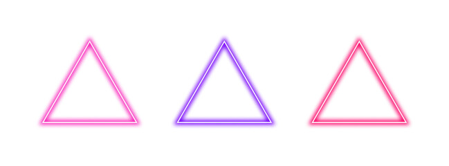 Wall Mural - collection of colorful glowing neon triangle frames