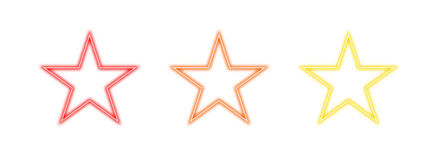 Wall Mural - collection of colorful glowing neon star frames