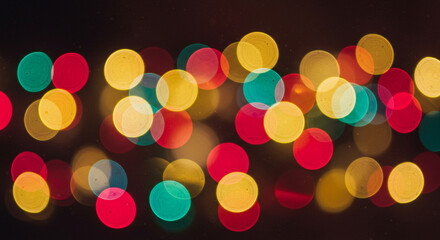 Illustration of blurred colorful bokeh lights create a festive pattern