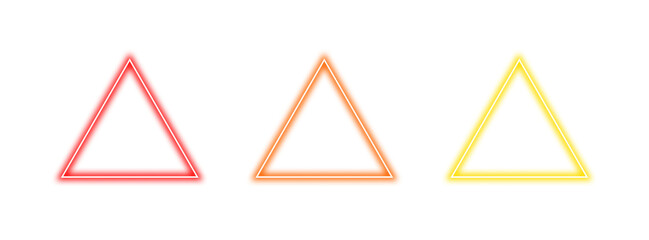 Wall Mural - collection of colorful glowing neon triangle frames