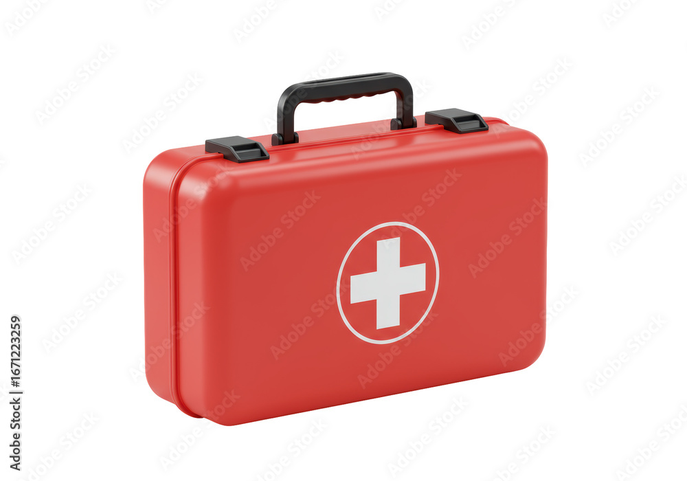 Isolated first aid kit bag emergency medicine healthcare supplies ...