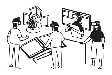 Innovative product design visualization using advanced virtual reality technology and futuristic user interface elements