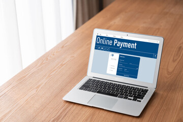 Wall Mural - Online payment platform for modish money transfer on the internet netowrk