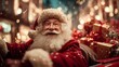 © Teerada - Cheerful Santa Claus with Gifts in a Festive Winter Wonderland