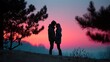 © Irshad - Silhouette of a couple embracing in love, capturing the warmth of true love and connection in a romantic scene.
