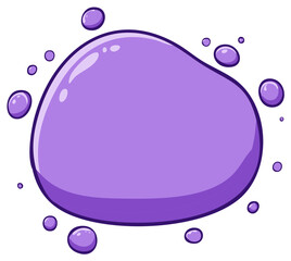 Wall Mural - Abstract purple blob with small bubbles floating around an organic shape