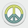 © Puput - Peace Symbol Vector Icon in Green and Blue, Isolated, Round, Sticker