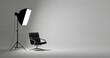 © Ilham Arsy Failasuf - Professional Photography Studio Setup with Softbox Light and Modern Chair
