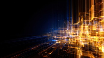 Wall Mural - abstract digital background with glowing lines and patterns, representing technology and innovation