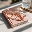 © Ikhsan - Pink notebook with glittery glasses