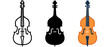© Vova7 - Set of contrabass designs: linear, silhouette, and colorful variations