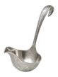 © OMD - Engraved silver gravy ladle with curved spout