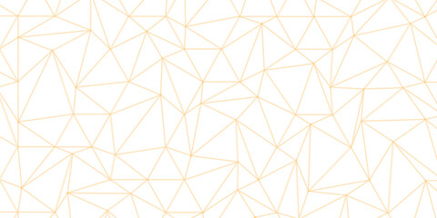 Abstract of simple golden line triangle pattern geometric background. Seamless geometric polygonal repeatable pattern swatch background, Trendy design vector background for web backdrop orpaper print.