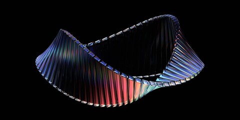 Wall Mural - futuristic glass structure on black background, 3d render