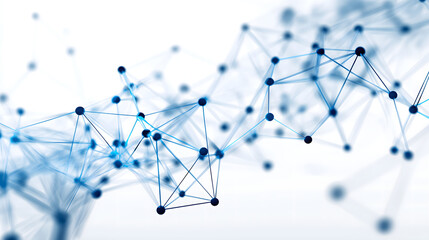 Wall Mural - Abstract digital connections and network structures,  network of nodes and connections