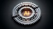 © Rohan - Illustration of a gear with AI lettering against a dark background.