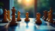 © Prasert - Strategic Chess Game Close-Up of Poised Pieces Symbolizing Business Competition and Market Dominance
