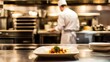 © Akanei - Exquisitely Plated Dish, Restaurant Kitchen Background, Professional Chef Working Scene Material