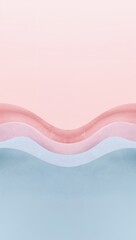 Wall Mural - minimalist pastel waves overlapping gently in calm rhythm flowing quietly across open space with bal