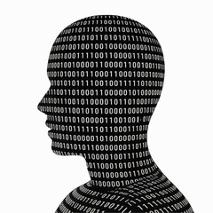 Digital Silhouette with Binary Code Design