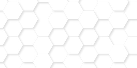 Wall Mural - minimal abstract white hexagonal background. luxury white pattern. futuristic grid honeycomb mosaic 
