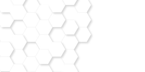 Wall Mural - minimal abstract white hexagonal background. luxury white pattern. futuristic grid honeycomb mosaic 