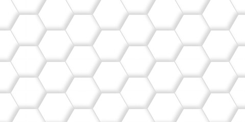 Wall Mural - minimal abstract white hexagonal background. luxury white pattern. futuristic grid honeycomb mosaic 
