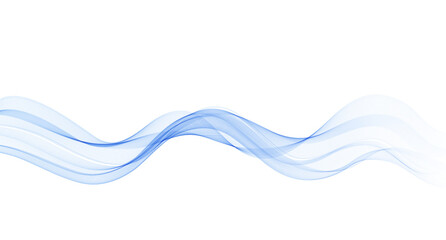 Wall Mural - Abstract Background, Transparent Waved Lines. Soft Blue Smoke Wave BG. Colorful Gradient Flowing Wavy Lines. Vector illustration.