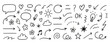 © Toxa2x2 - Doodle Elements And Symbols Vector Icon Set. Hand-Drawn Arrows, Hearts, Speech Bubbles, And Creative Sketches Outline Symbol Collection. Decorative Design Elements. Isolated Vector Illustration