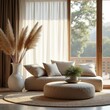 © Alex - Serenity in Soft Textures: Modern Living Room with Nature's Touch