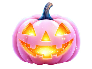 Wall Mural - a beautifully illustrated pink pumpkin with an inviting and luminous glow.