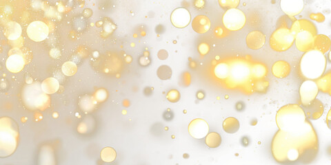 Wall Mural - png abstract blurred background with bokeh lights in beige and gold colors abstract festive effect.
