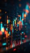 © Abdul - Abstract data visualization. Blurry, colorful stock charts