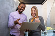 © NDABCREATIVITY - Business people with laptop, innovation in research and programming for future app technology