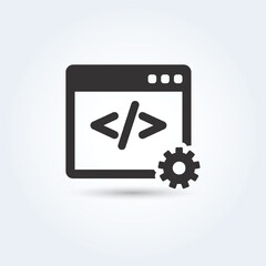 Development pictogram design outline icons
