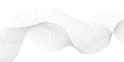 Wall Mural - vector wave digital white and gray blend futuristic technology flow tech transparent line stripe ene