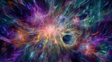 Abstract fractal. Creative illustration background. Colorful galaxy. Abstract space background