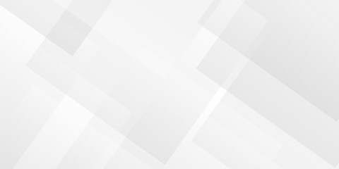 Wall Mural - abstract white and gray overlap triangle geometric technology design. minimal rectangle randomly arr