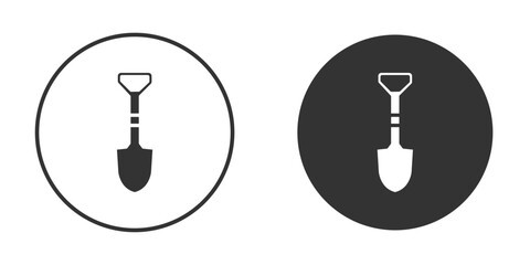 Shovel icon pictogram. Vector outline illustration isolated on white background.