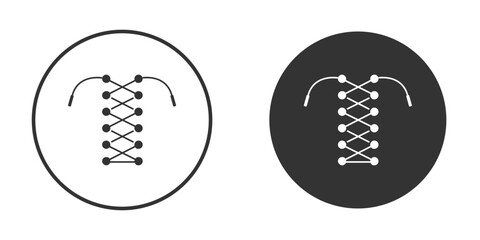Shoe lace icon pictogram. Vector outline illustration isolated on white background.