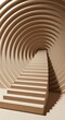 © Nirmal - Beige staircase leading up through concentric circles creating a tunnel effect design