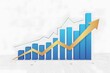 © Najmul - Dynamic Bar Graph Illustration Depicting Economic Growth and Positive Trends in Financial Markets with Rising Golden Arrow