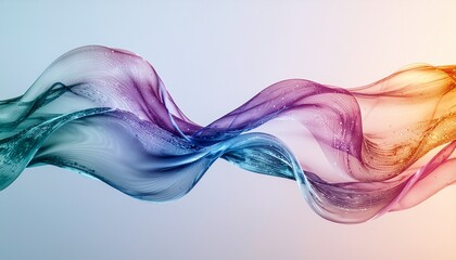 Wall Mural - soft pastel gradient waves flowing smoothly across a minimal background, fluid motion
