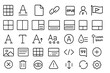 © Maxim Borbut - Collection of simple black line icons representing various design elements and actions used in digital interfaces