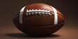 © Zakia - A close up of an american football showing the laces and texture on a brown gradient background surface